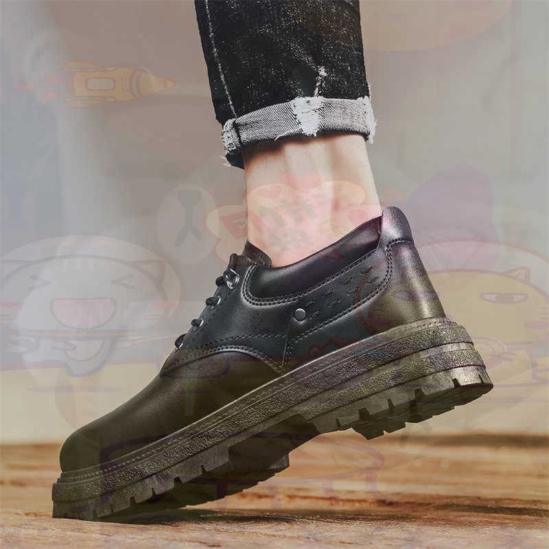 Streetwear Brand From China - Темные модные кроссовки из натуральной кожи,