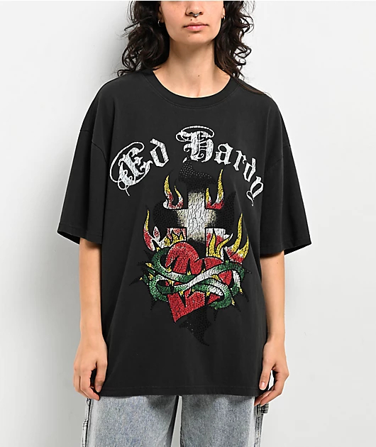 Streetwear Brand Heart - Футболка унисекс с графическим принтом Cross